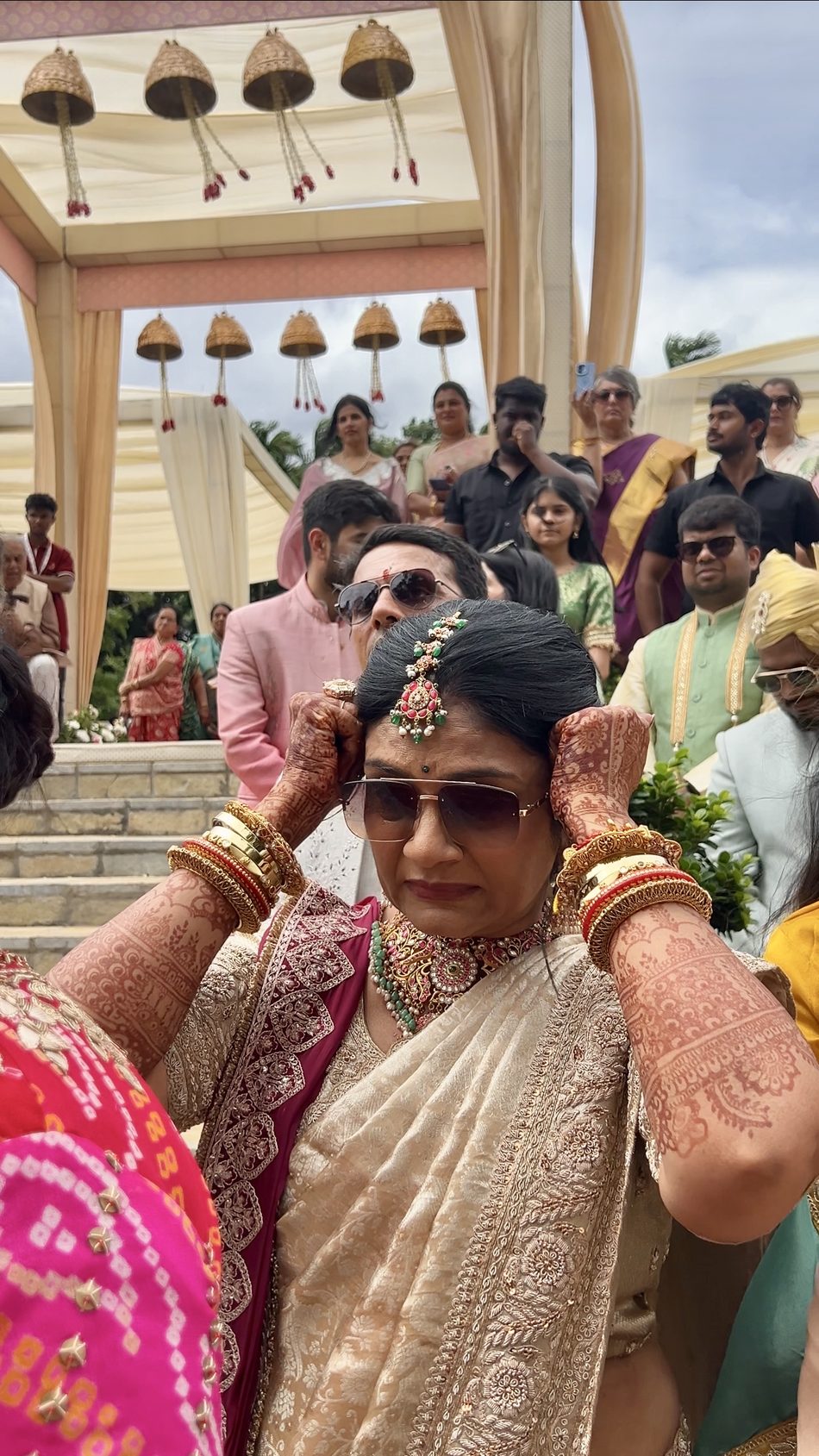a mother at her daughter's wedding